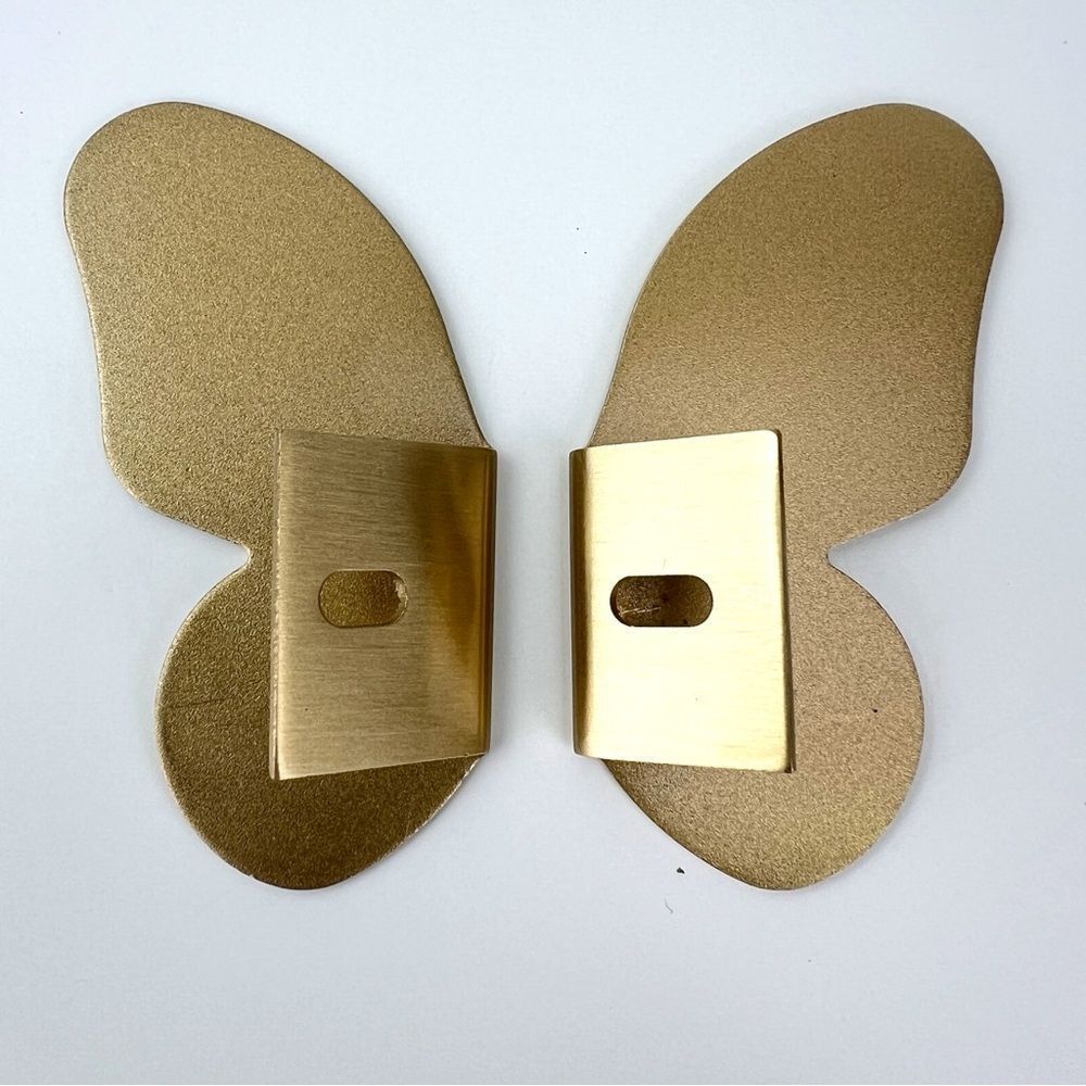 Butterfly Brass Cabinet Knob Modern Dresser Drawer Pull - Picture 5 of 8